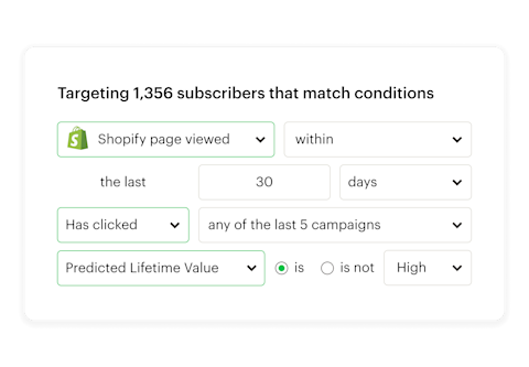 Image showcasing an abstract view of Mailchimp's app interface highlighting the advanced segmentation feature. The display includes a dashboard with various customer segments clearly outlined, enabling users to focus their marketing efforts on the segments most likely to generate higher ROI by targeting customers with a higher propensity to purchase.